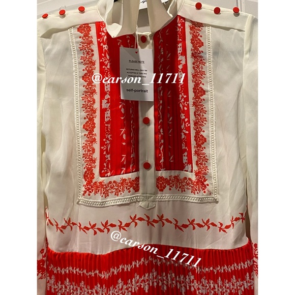 🦄NWT Self Portrait Chiffon Maxi Dress UK10 - Picture 3 of 10